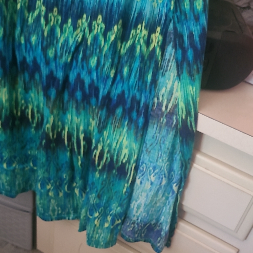Faded Glory Blue and Green Maxi Dress - Picture 2 of 4